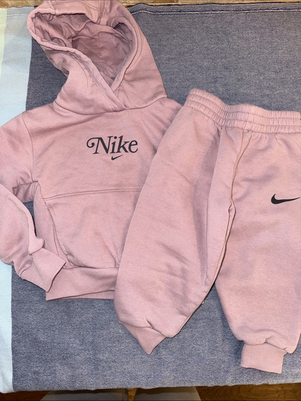 Nike Kids Pink Sweatshirt & Jogger Set with Black Logos